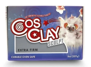 M01255-FS MOREZMORE Cosclay Sculpt EXTRA FIRM GREY 8 oz Flexible Polymer Clay - Picture 1 of 3