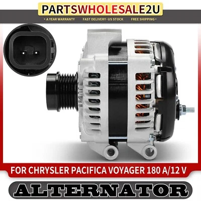 Alternador para Chrysler Pacifica 2017-2020 Voyager 180 Amp 12 voltios CW 6 ranuras Foto 1 de 4