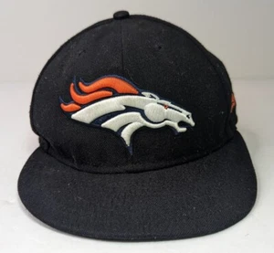 Denver Broncos - New Era 59Fifty - Fitted Hat Black Size 7 3/8 - Made In USA - Picture 1 of 10