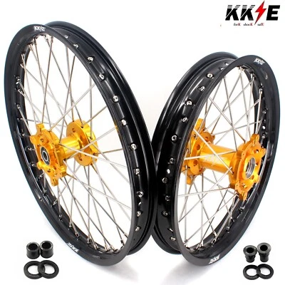 Llantas de llanta de radios KKE 21/18 Dirtbike para SUZUKI DRZ400 DRZ400E DRZ400S 400SM dorado Foto 1 de 4