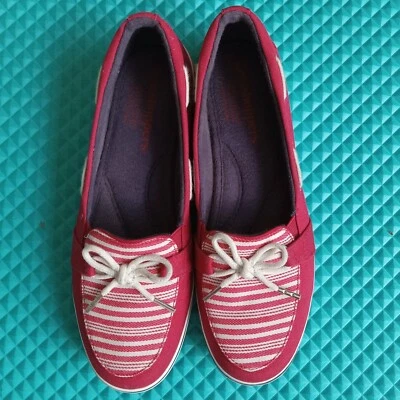 Zapatos para mujer Grasshoppers 6,5 M rojo blanco sin cordones en cubierta barco memoria de lujo Foto 1 de 4