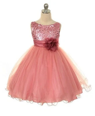 Новый цветок девочка блестки платье Pageant Рождество выпускной Пасхи Aqua серебро США - Изображение 1 из 3