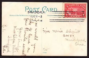 $Florida Machine Cancel Cover, Sanford, 8/11/1913 earliest recorded impression - Picture 1 of 3