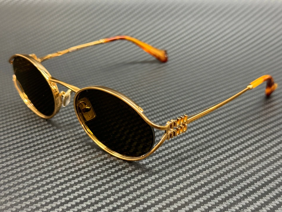 Miu Miu SMU 52YS Brass Gold/Dark Brown (7OE-01T) Sunglasses