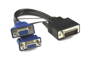 DMS59 DVI Stecker auf 2 x VGA Buchse DMS-59 Pin Video Monitor Splitter - Bild 1 von 1