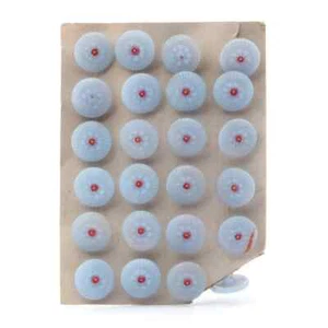 Card Czech vintage opaline blue glass buttons 18mm hand painted red floral - Picture 1 of 2