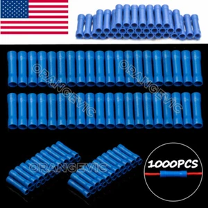 1000X Insulated Straight Butt Connectors Electrical Wire Crimp Terminal 16-14AWG - Picture 1 of 8