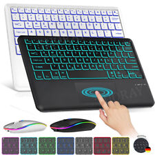 DE Beleuchtete Tastatur Maus für iPad 5678910th Air 2 3 4 5 Pro Mini QWERTZ