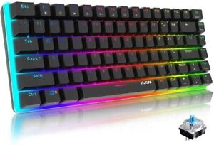 82 Keys Wired Mechanical Gaming Keyboard Rainbow Backlit for Office, Typists