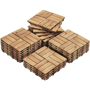 Holzfliesen 27 Stück Set (2,6 m²) Balkonfliesen 30x30 cm Klicksystem Bodenbelag - Bild 1 von 23