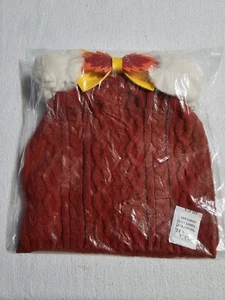 Loungefly Disney  Red Skull Cap With Orange And Yellow Bow And White Puffs - Picture 1 of 4