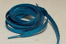 1 Pair Flat Shoelaces Bllue Metallic Glitter Flat Shoelaces 45 inches