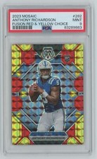 2023 Mosaic Football RC Choice Fusion Red Yellow Anthony Richardson 11/80 PSA 9