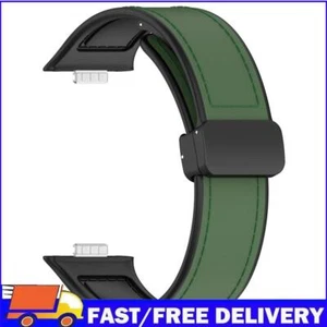 Silicone Leather Strap Magnetic Folding Buckle for Huawei Watch Fit 3 (Green) - Zdjęcie 1 z 9