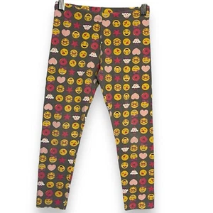 Faded Glory Emoji All Over Print Leggings Girls Small Multicolor Casual Play - Picture 1 of 6