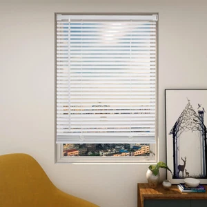 CUSTOM CUT 1" Pvc Blinds Window Venetian White Easy Fit Home Office Blind Effect - Picture 1 of 11