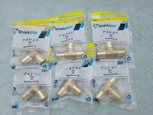 6 neue PEX Sharkbite 1" x 1" x 1" Messing Widerhaken Quetsch T-Stück UC374LFA NOS - Bild 1 von 6