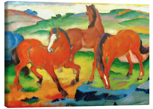 Leinwandbild Weidende Pferde IV (Die Roten Pferde) - Franz Marc