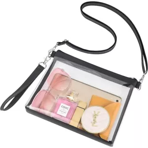 Clear Crossbody Purse Bag Stadium Approved Clear Tote Bag for Work Concert Sport - Picture 1 of 9