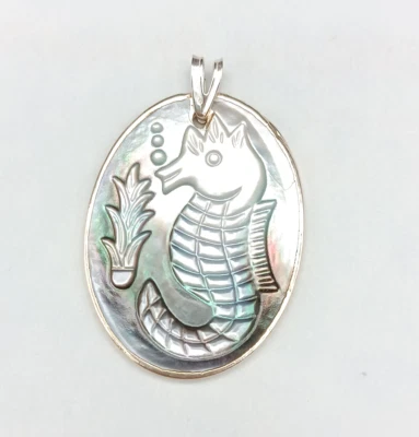 ciondolo donna cammeo madreperla argento bianco titolo 925 pendente - Immagine 1 di 4