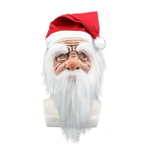 Cappello di Natale Cosplay Divertente Maschera di Babbo Natale Vecchio Hallowen oggetti di scena di Natale - Foto 1 di 12