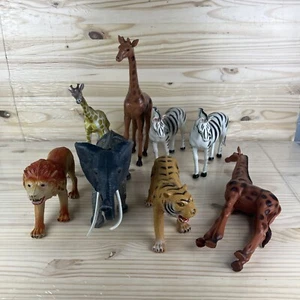 Lote de 8 Animales de Zoológico Imperial Plástico Safari Jirafa Cebra León Tigre Elefante - Imagen 1 de 19