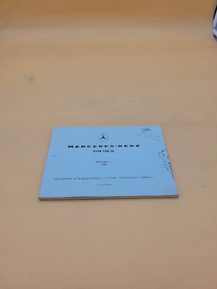Mercedes Benz Type 190 SL 1959 catálogo guía C manual folleto 12003   Foto 1 de 4