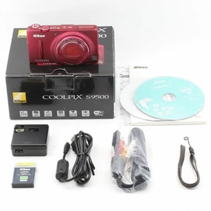 Nikon CoolPix S9500 Color Red 22x Zoom Digital Camera gift Wi-Fi used item - Picture 1 of 7