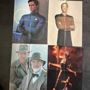 4 Vintage Posters Star Trek, Deathstar Star Wars, Indiana Jones Bond 55 X 40cm - Picture 1 of 12