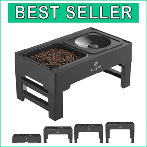 All-in-One Raised Dog Bowls: Stainless Steel Feeder & Anti-Slip Design for Pets - Picture 1 of 9