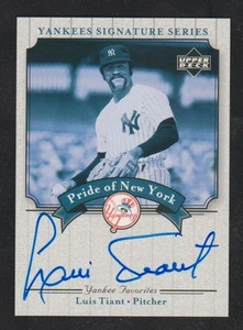 LUIS TIANT 2003 UD Yankees Signature Series Pride of New York SP ON CARD AUTO - Picture 1 of 2