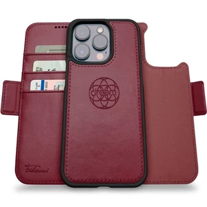 Funda tipo billetera Fibonacci para iPhone 14 Pro | Cubierta de cuero vegano desmontable 2 en 1... - Imagen 1 de 9