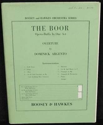 The Boor Set B Opera Orchestra Sheet Music Score Book by Dominick Argento - Image 1 of 4