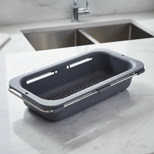 Seiher Sieb für Spülbecken, Ausziehbar Siebkorb über der Spüle, Abtropfsieb W... - Bild 1 von 5