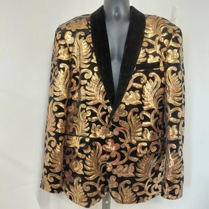 Samt Pailletten Blazer Herren Gr. 3XL glänzend Smoking Anzug Blazer Sakko für Party  - Bild 1 von 17