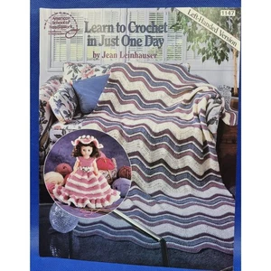 Learn to Crochet in Just One Day versión para zurdos folleto fuera de circulación 1993 - Imagen 1 de 6
