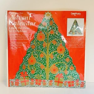 Enveloppe calendrier de l'avent sapin de Noël DateWorks vintage salutations américaines NEUVE - Photo 1/5