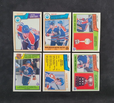 1983-84 O-PEE-CHEE 6 CARDS LOT WAYNE GRETZKY #23-29-22-203-204-212 OILERS NHL - Image 1 of 4
