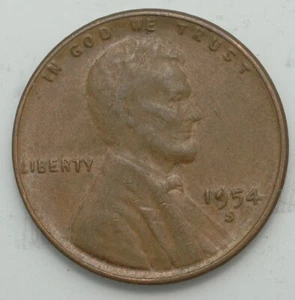 1954 S Error Lincoln Wheat Cent Die Chip "9” Free Shipping - Picture 1 of 2