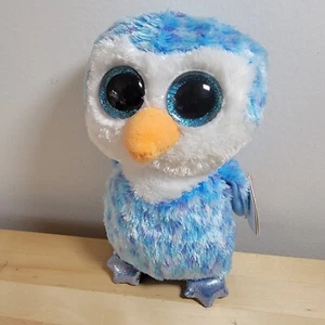 Ty Beanie Boos - ICE CUBE the Blue Penguin (6 Inch)(Glitter Eyes) MWMT - Picture 1 of 1