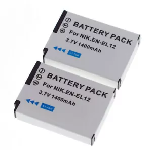 2Battery For EN-EL12 Nikon Coolpix S31 S70 S1200pj P300 P310 P330 P340 A900 W300 - Picture 1 of 10