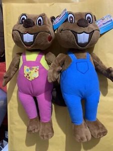Peluche neuve avec étiquettes Busy Beavers Billy & Betty Beavers 14" - Lot de 2 castors neufs - Photo 1/12