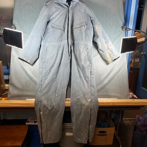Walls Blizzard Pruf Coveralls Mens XL Gray Cotton Workwear Long Sleeve Ankle Zip - Picture 1 of 21
