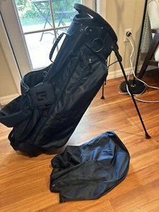 UTHER MAGNETIC STAND GOLF BAG - NAVY BLUE - 5 WAY - w/ RAINCOVER - GREAT SHAPE!! - Picture 1 of 7