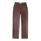 ABERCROMBIE & FITCH | Criss-Cross Waist Vegan Leather 90s Straight Pant size 24