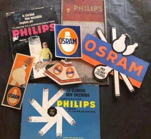 ANTIGUO OSRAM & PHILIPS ARGENTINA GRAN LOTE BOMBILLA LUZ ELÉCTRICA PUBLICIDAD - Imagen 1 de 6