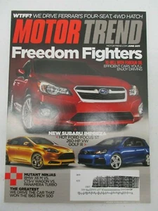 MOTOR TREND MAGAZINE JUNE 2011 SUBARU IMPREZA VOLKSWAGEN GOLF R BMW X6 AUTO - Picture 1 of 2