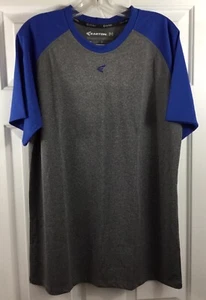 Easton Mens M Short Sleeve Raglan Performance Shirt Royal/Gray Heather Crew Neck - Picture 1 of 6