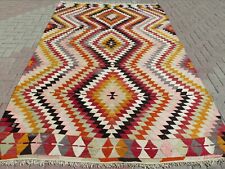 Anatolia Turkish Classic Kilim, Wool Rug Floor Kelim Handmade Rug 73"x115 Carpet