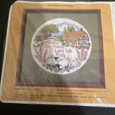 Cross stitch Creative Circle Bless This House O Lord  Vtg 1989  0616 NEW - Image 1 of 4